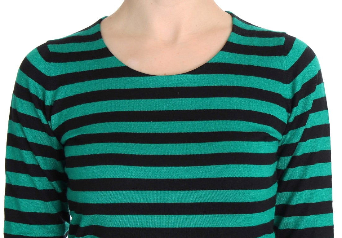 Sort og grøn Dolce & Gabbana sweater i cashmere og silke