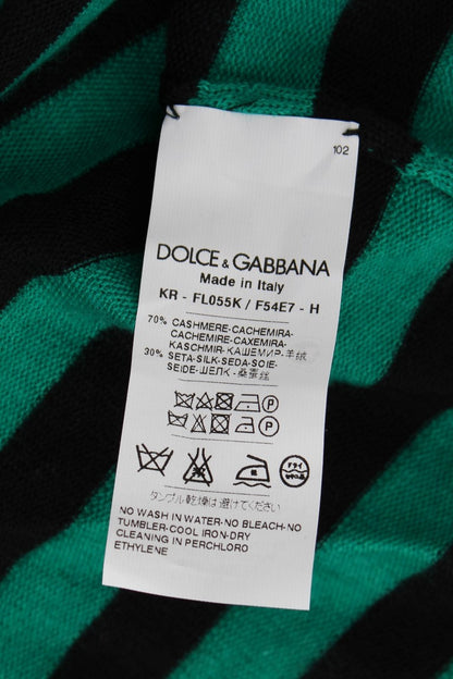 Sort og grøn Dolce & Gabbana sweater i cashmere og silke