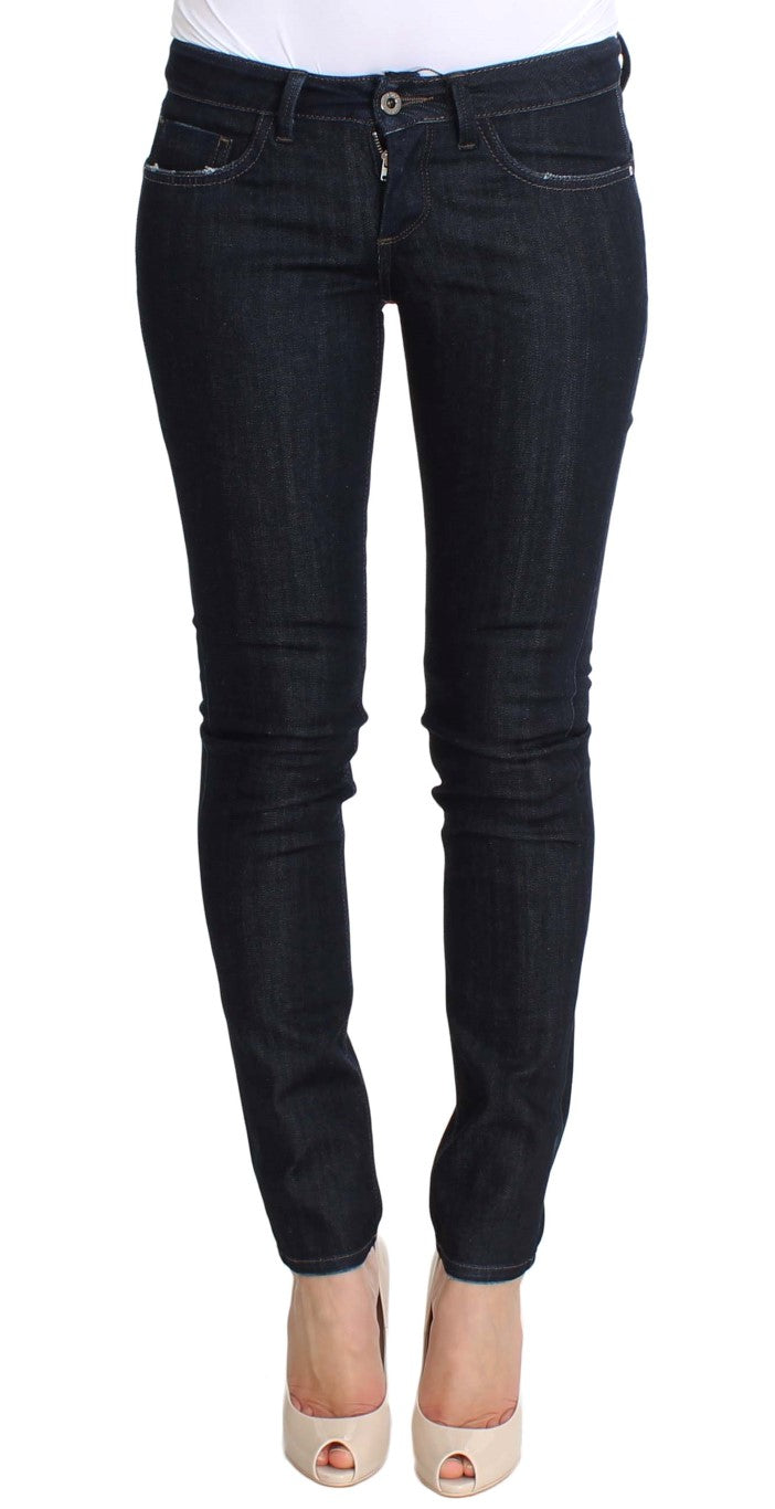 Costume National CNC blå slim fit jeans i bomuld med stretch