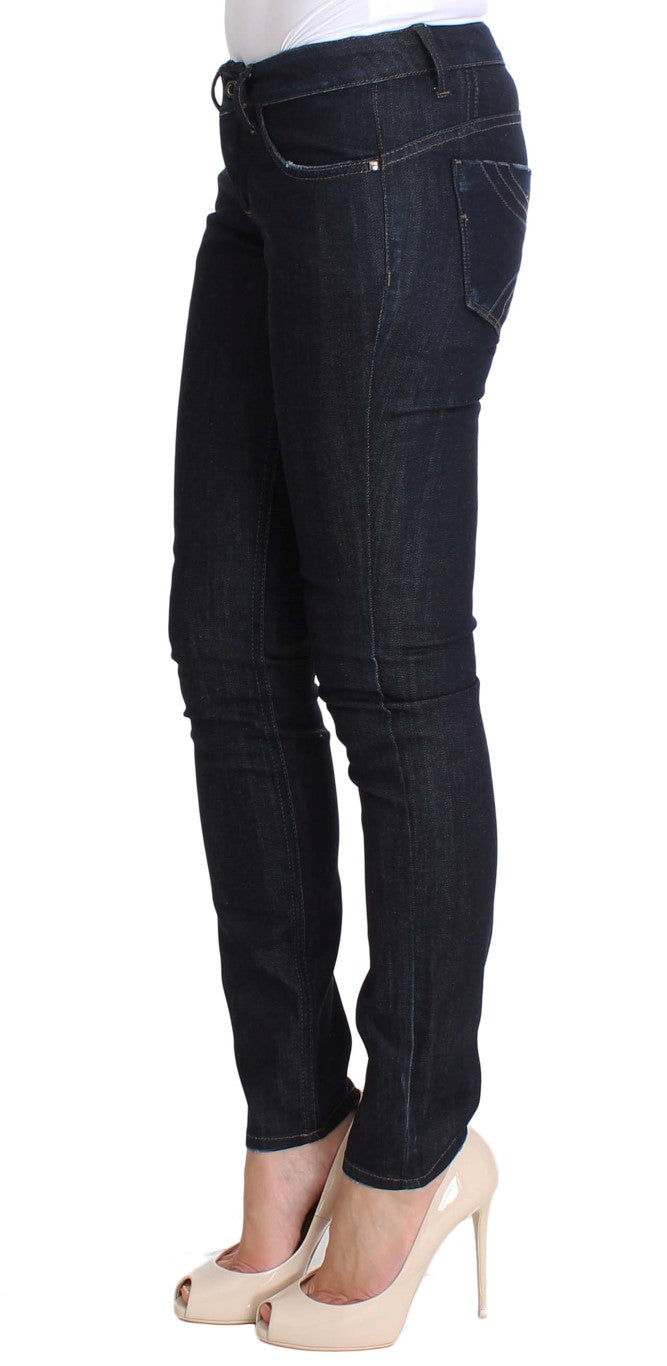 Costume National CNC blå slim fit jeans i bomuld med stretch