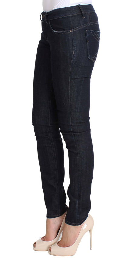 Costume National CNC blå slim fit jeans i bomuld med stretch