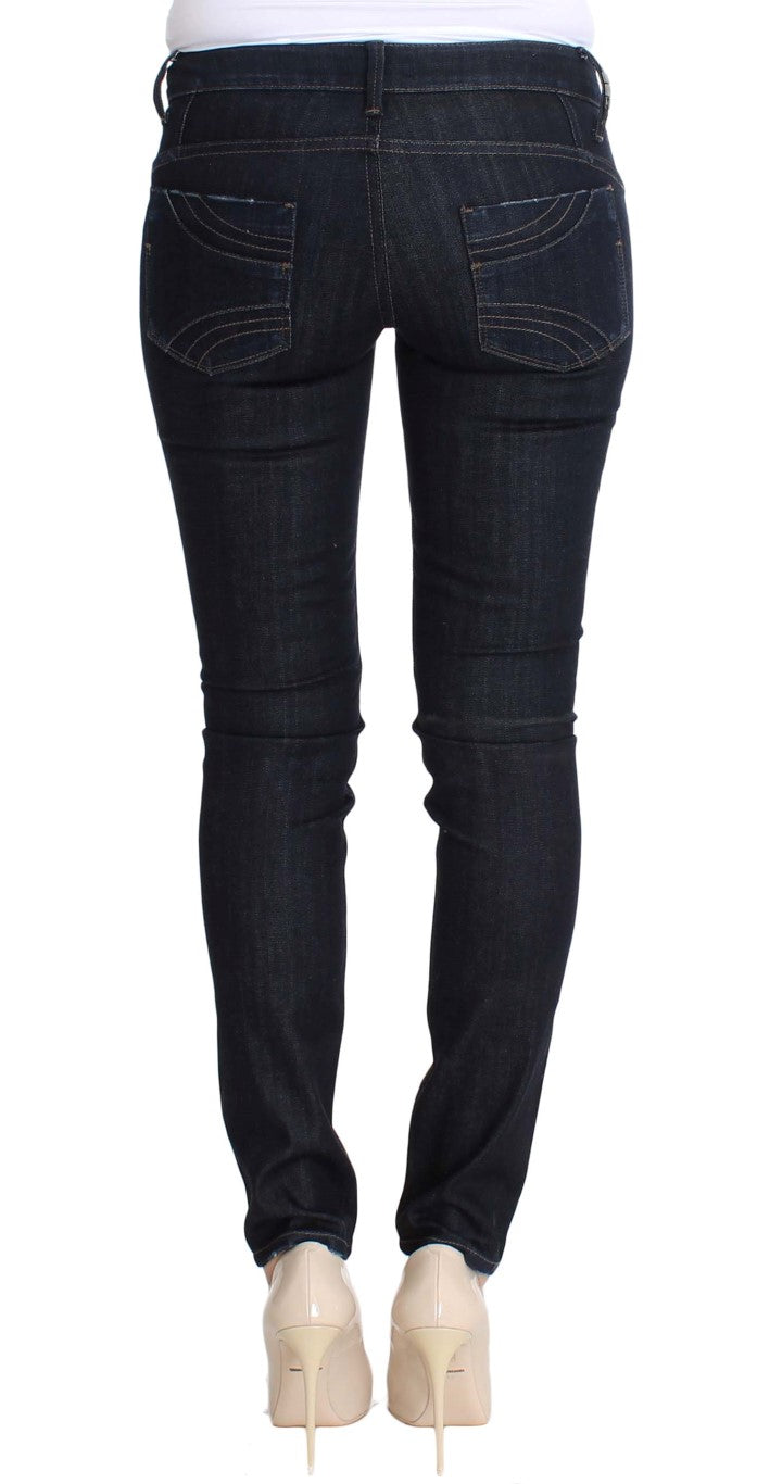 Costume National CNC blå slim fit jeans i bomuld med stretch