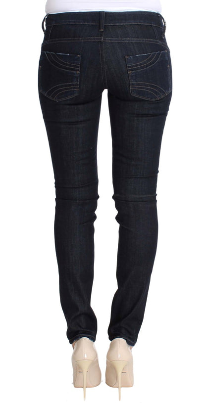Costume National CNC blå slim fit jeans i bomuld med stretch