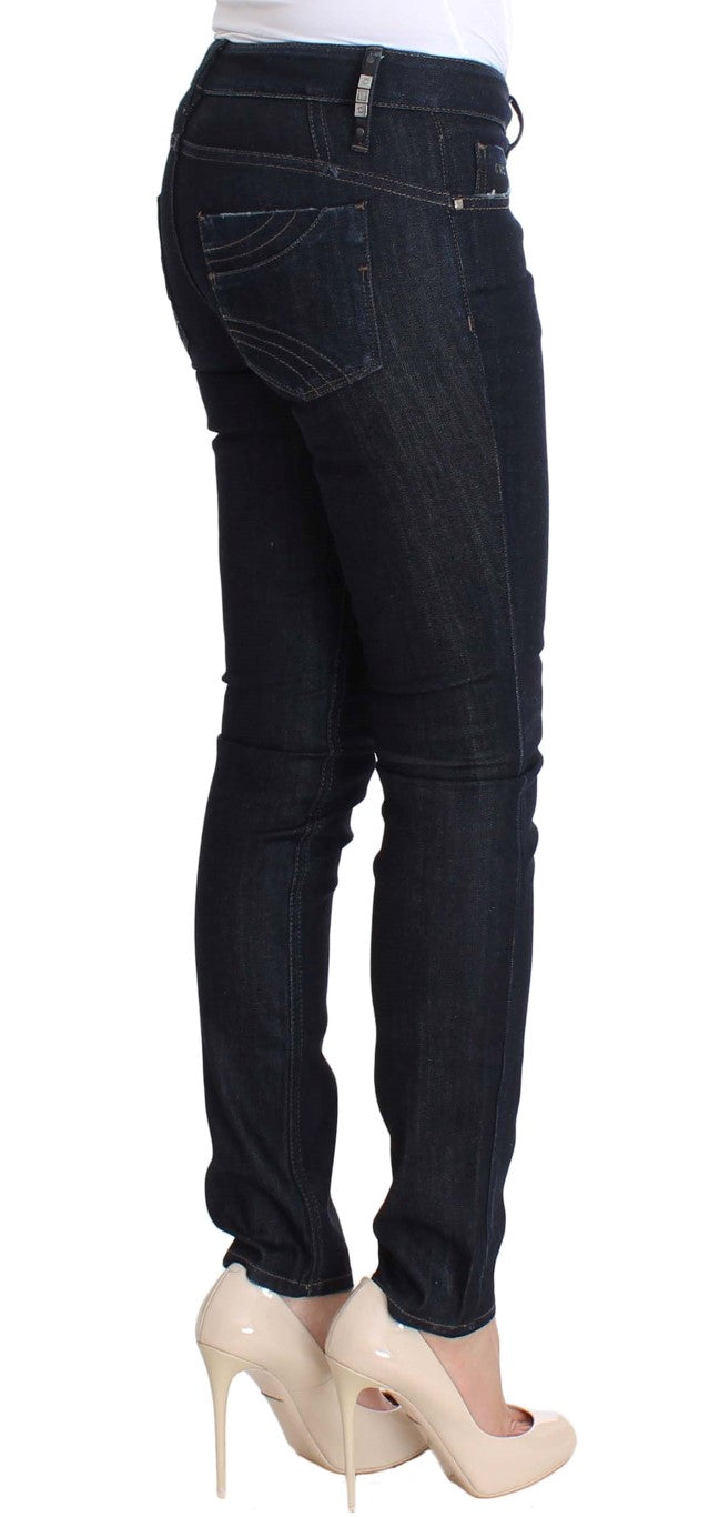 Costume National CNC blå slim fit jeans i bomuld med stretch