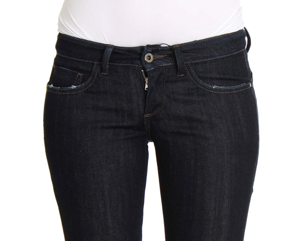 Costume National CNC blå slim fit jeans i bomuld med stretch