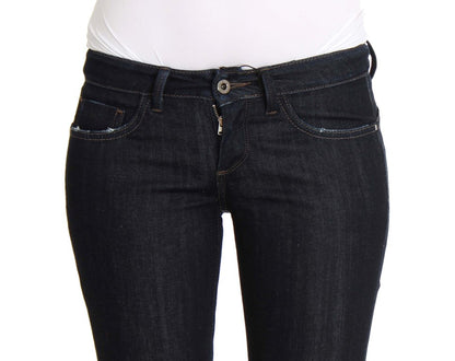 Costume National CNC blå slim fit jeans i bomuld med stretch