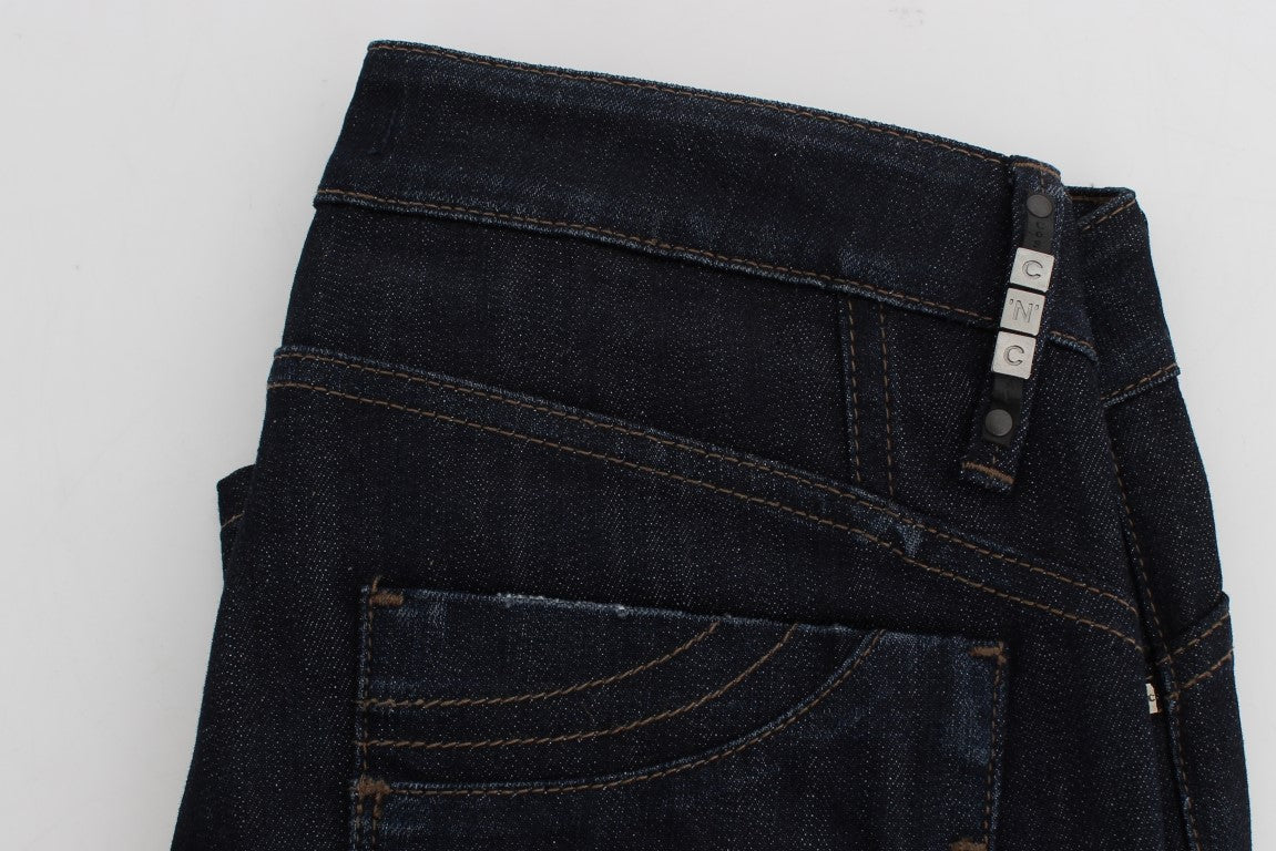 Costume National CNC blå slim fit jeans i bomuld med stretch