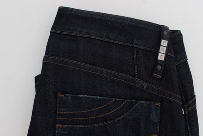 Costume National CNC blå slim fit jeans i bomuld med stretch