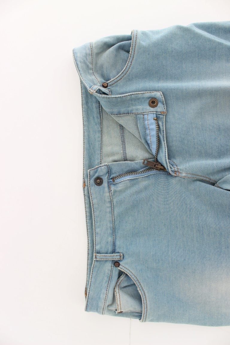 Ermanno Scervino lyseblå caprijeans i bomuldmix