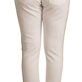 Patrizia Pepe White Polyester Mid Waist Jogger Pants