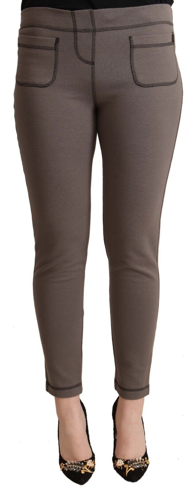 John Galliano grå cropped leggingsbukser i bomuld