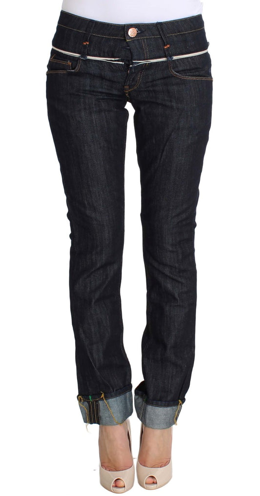 Acht mørkeblå jeans i bomuld med lige ben