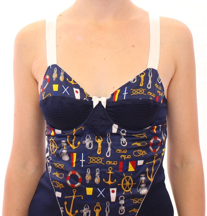 Dolce & Gabbana Blue Sailor Motive Tank Top