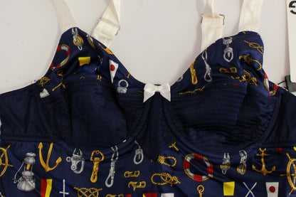 Dolce & Gabbana Blue Sailor Motive Tank Top