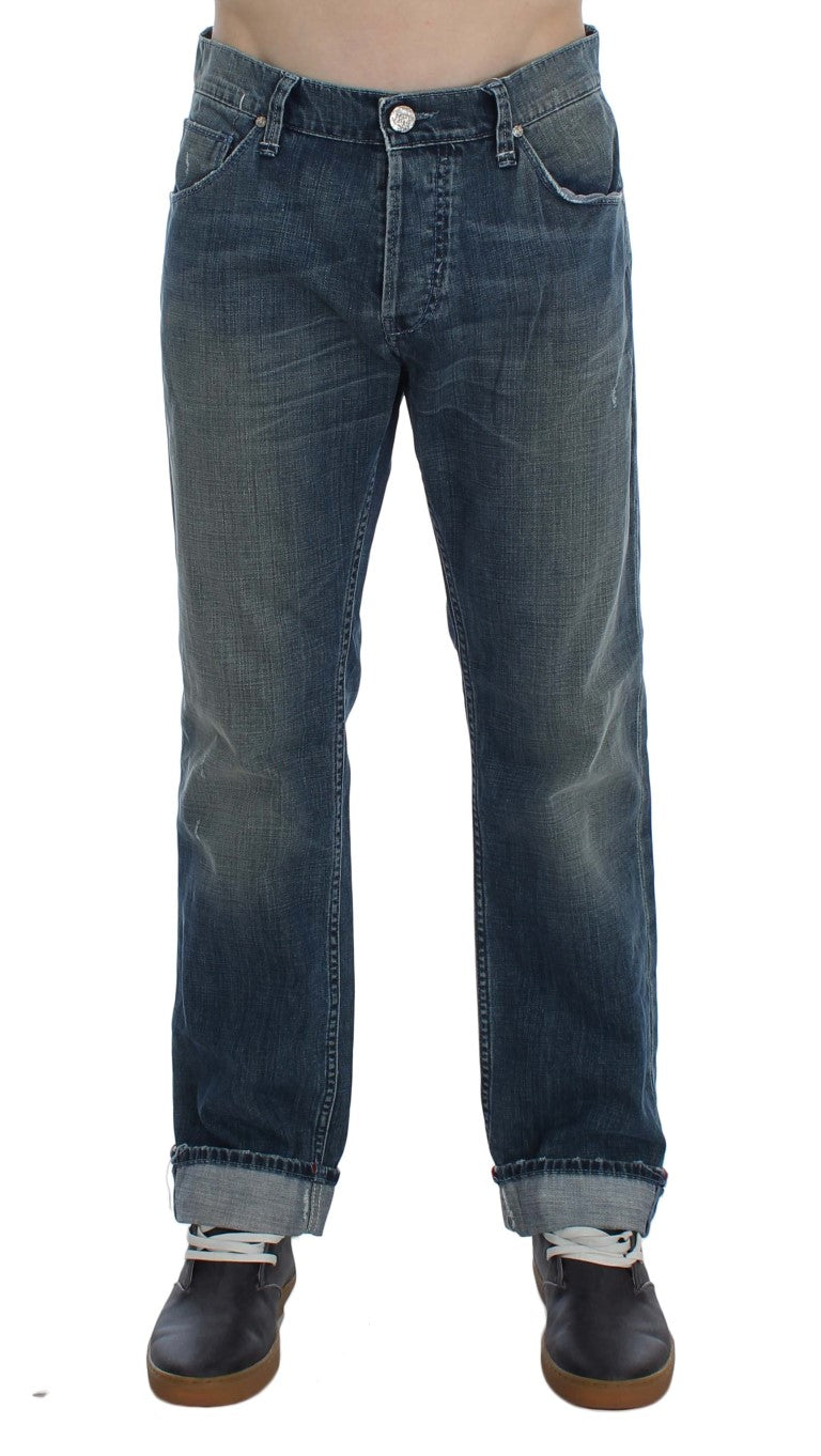 ACHT blå vaskede jeans i bomuldsdenim