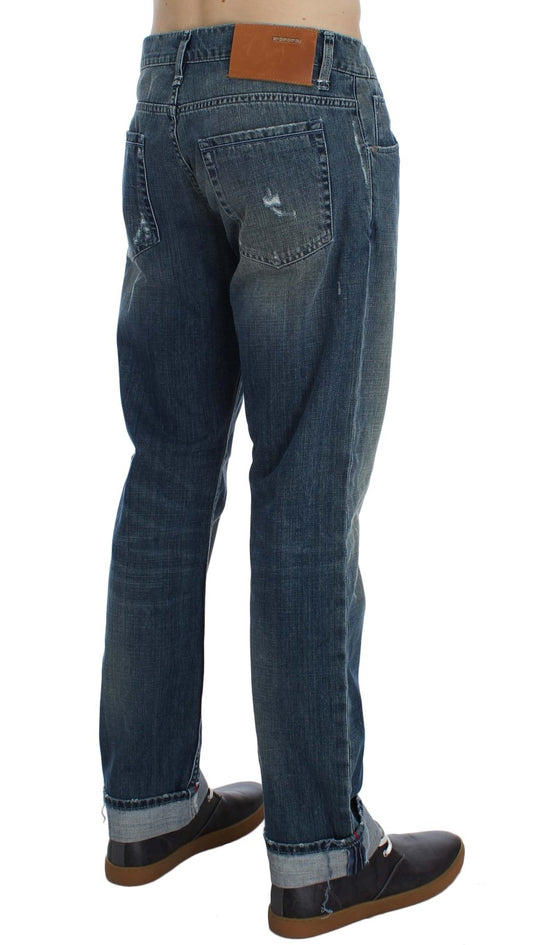 ACHT blå vaskede jeans i bomuldsdenim