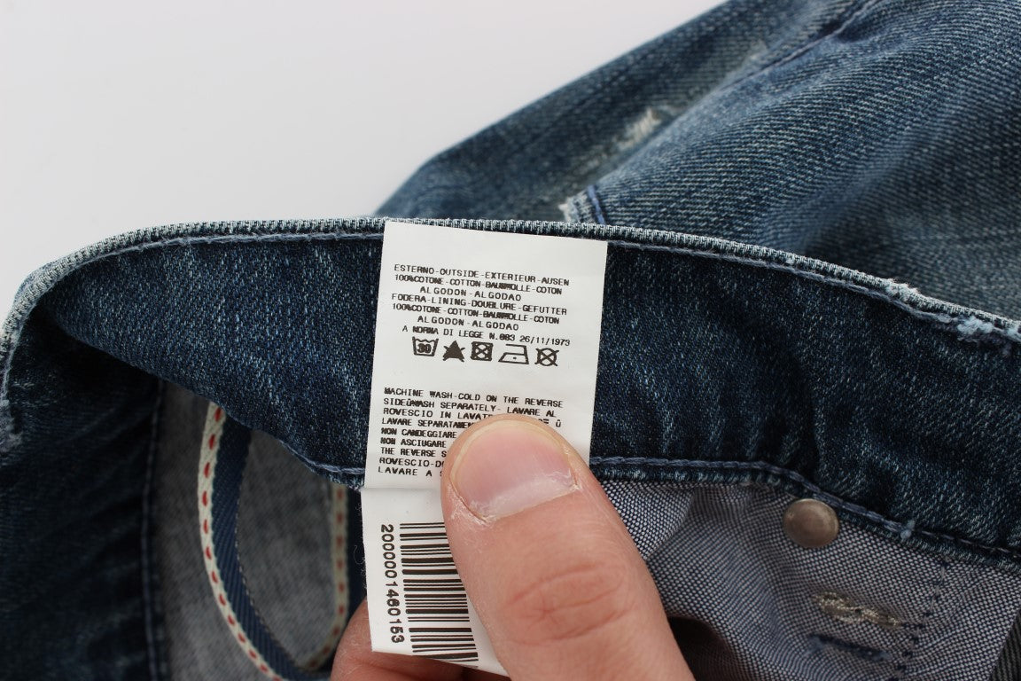 ACHT blå vaskede jeans i bomuldsdenim