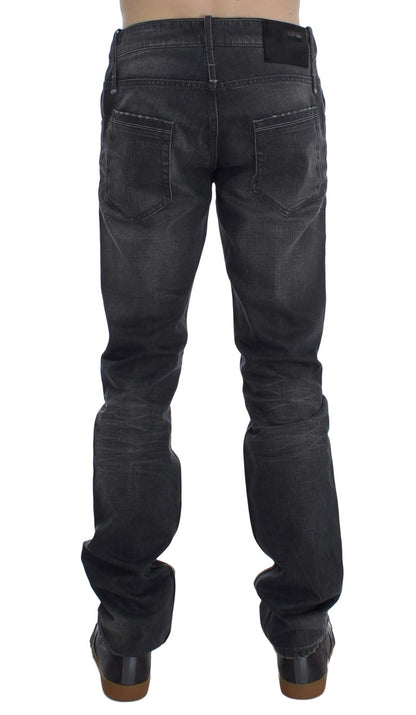 Acht Gray Cotton Regular Low Fit Jeans