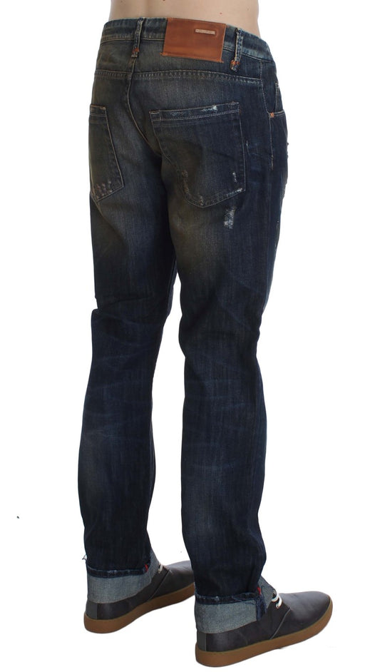 Blå vaskede ACHT jeans i bomuld med lige ben
