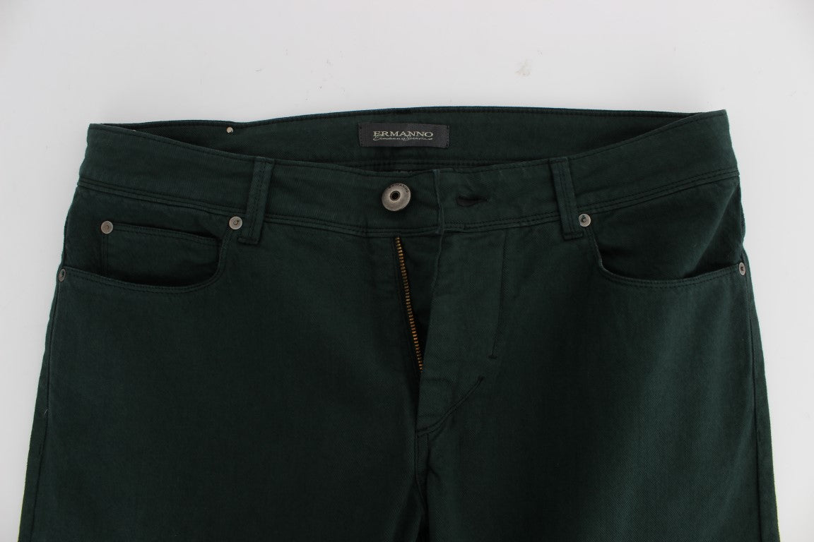 Ermanno Scervino grønne jeans i bomuld med lige ben