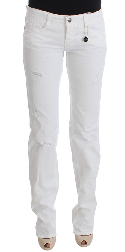 Hvide CoSTUME NATIONAL C’N’C bomuldsjeans med slim fit og bootcut