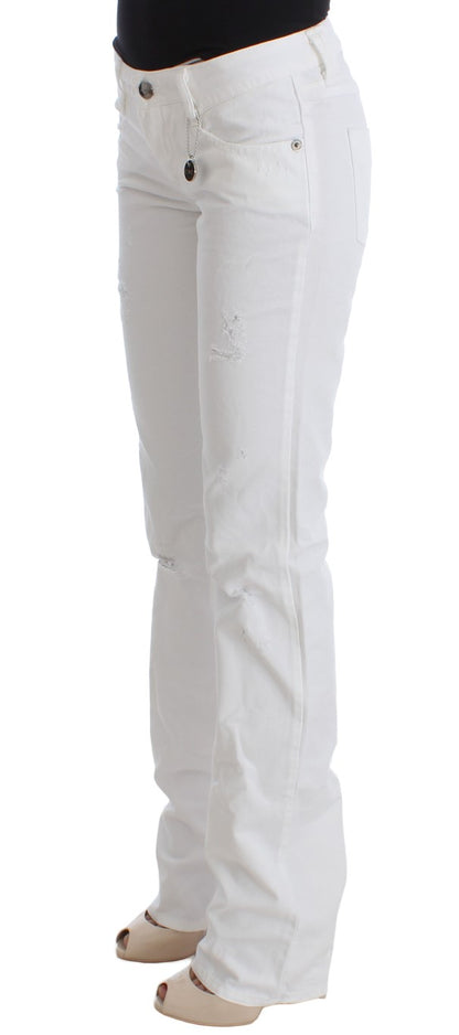 Hvide CoSTUME NATIONAL C’N’C bomuldsjeans med slim fit og bootcut