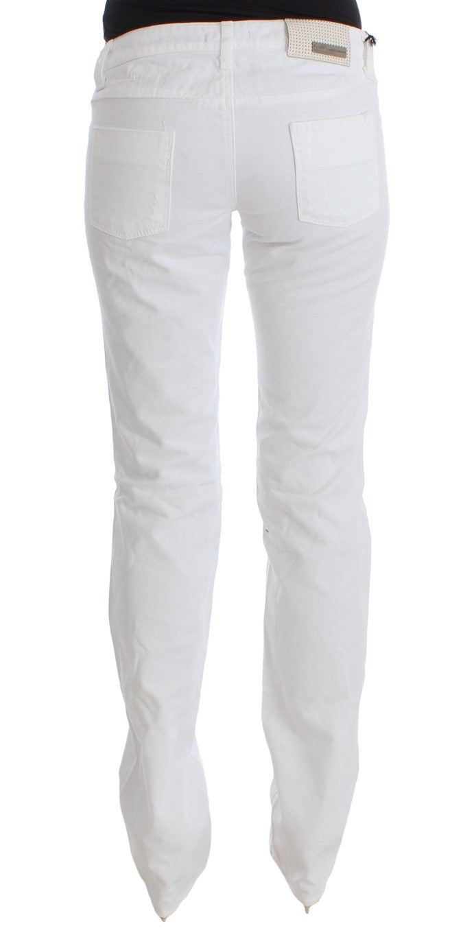Hvide CoSTUME NATIONAL C’N’C bomuldsjeans med slim fit og bootcut