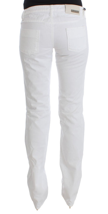 Hvide CoSTUME NATIONAL C’N’C bomuldsjeans med slim fit og bootcut