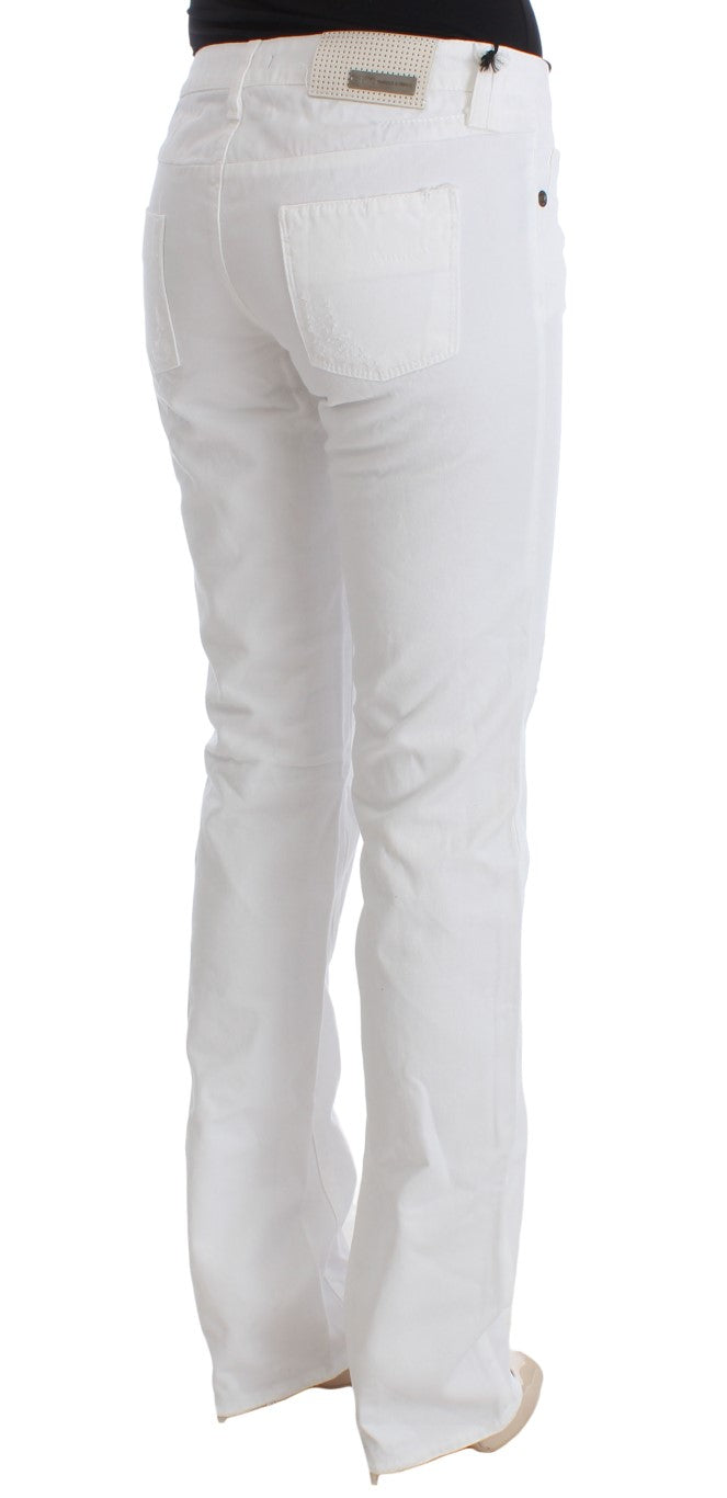 Hvide CoSTUME NATIONAL C’N’C bomuldsjeans med slim fit og bootcut