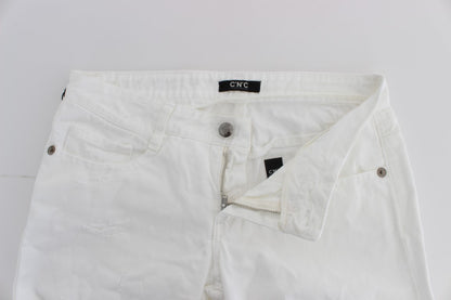 Hvide CoSTUME NATIONAL C’N’C bomuldsjeans med slim fit og bootcut