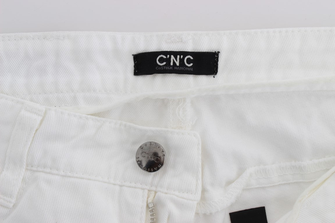 Hvide CoSTUME NATIONAL C’N’C bomuldsjeans med slim fit og bootcut