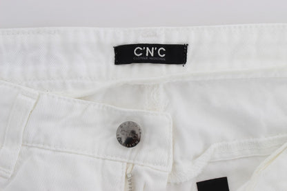 Hvide CoSTUME NATIONAL C’N’C bomuldsjeans med slim fit og bootcut