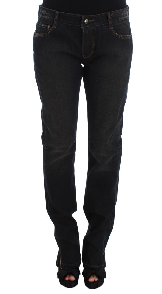 Blå Ermanno Scervino boyfriend-jeans i bomuld