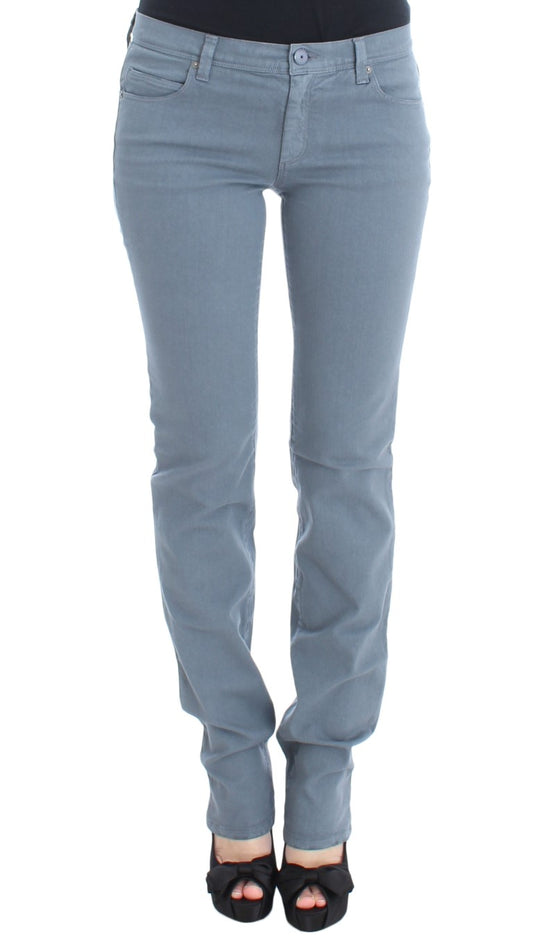 Blå Ermanno Scervino slim fit bootcut-jeans i bomuldsblanding