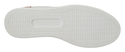 Dolce & Gabbana low-top sneakers i læder – hvid/rosa