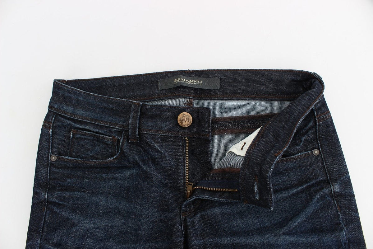 Mørkeblå Ermanno Scervino skinny jeans i bomuld og elastan