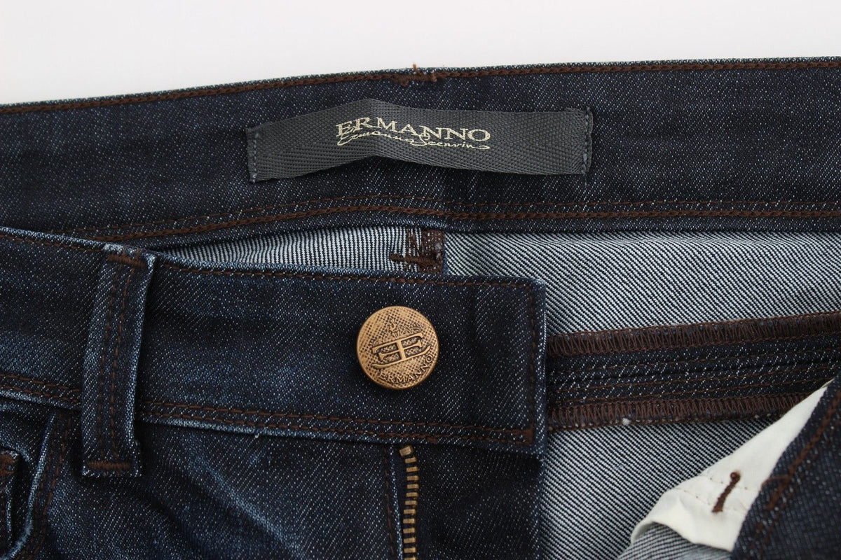 Mørkeblå Ermanno Scervino skinny jeans i bomuld og elastan