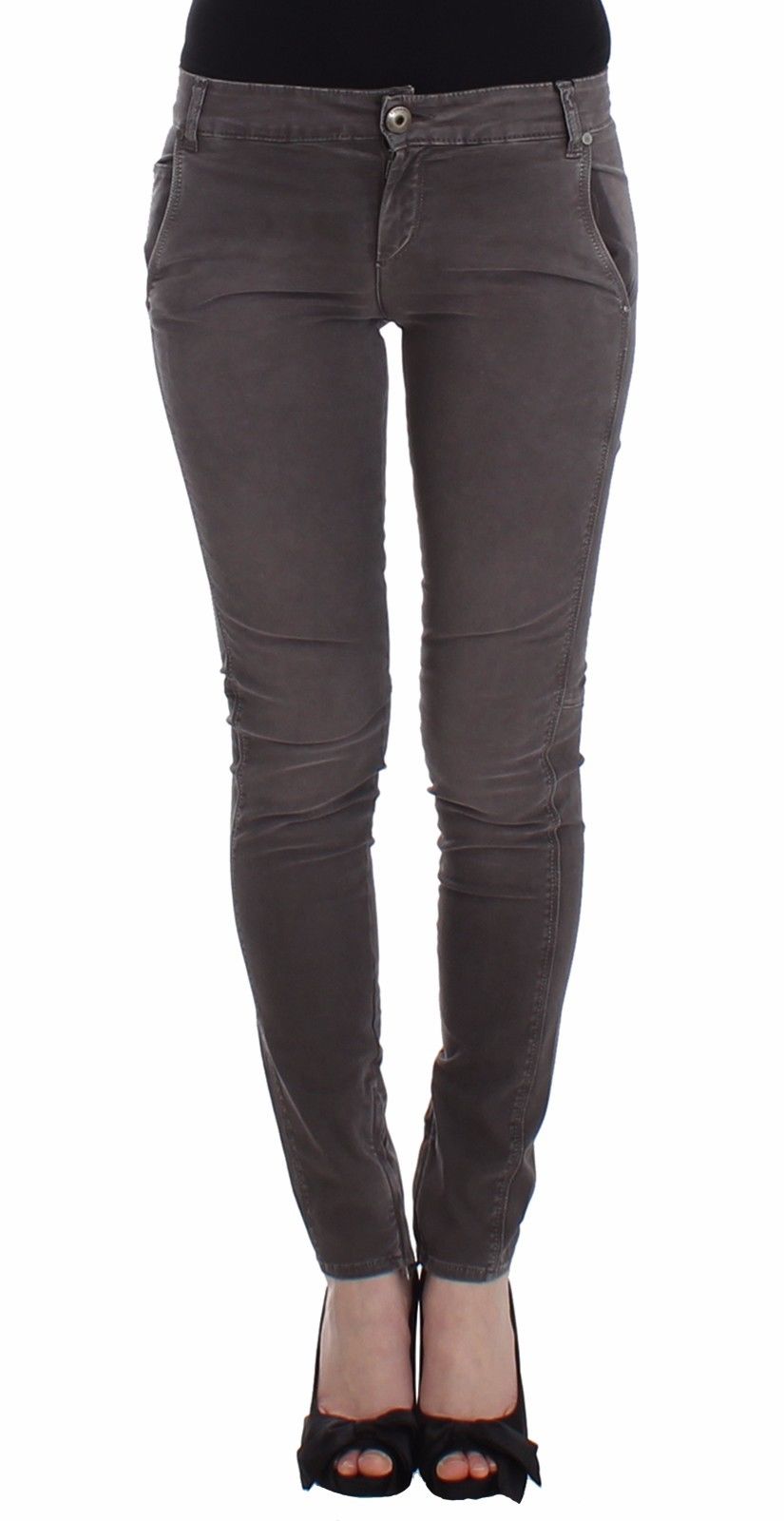 Grå Ermanno Scervino skinny jeans i bomuld med stretch