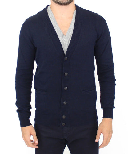 Blå Ermanno Scervino cardigan i uld og kashmir
