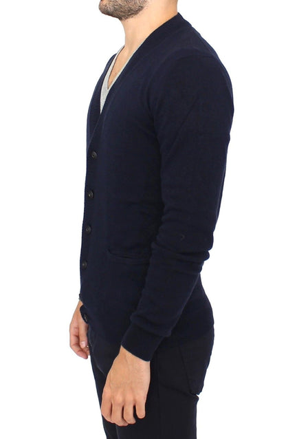 Blå Ermanno Scervino cardigan i uld og kashmir
