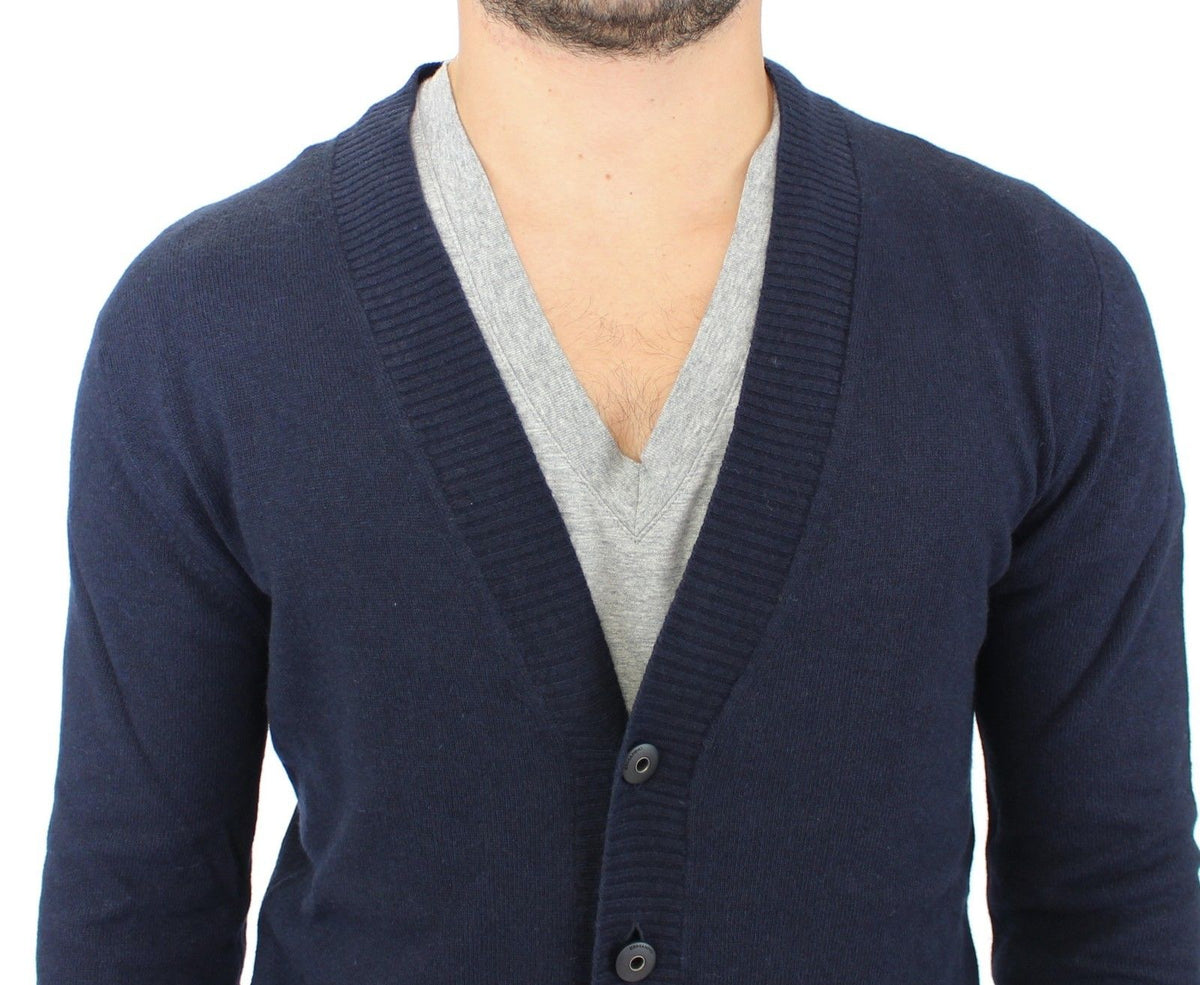 Blå Ermanno Scervino cardigan i uld og kashmir