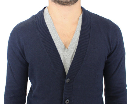 Blå Ermanno Scervino cardigan i uld og kashmir
