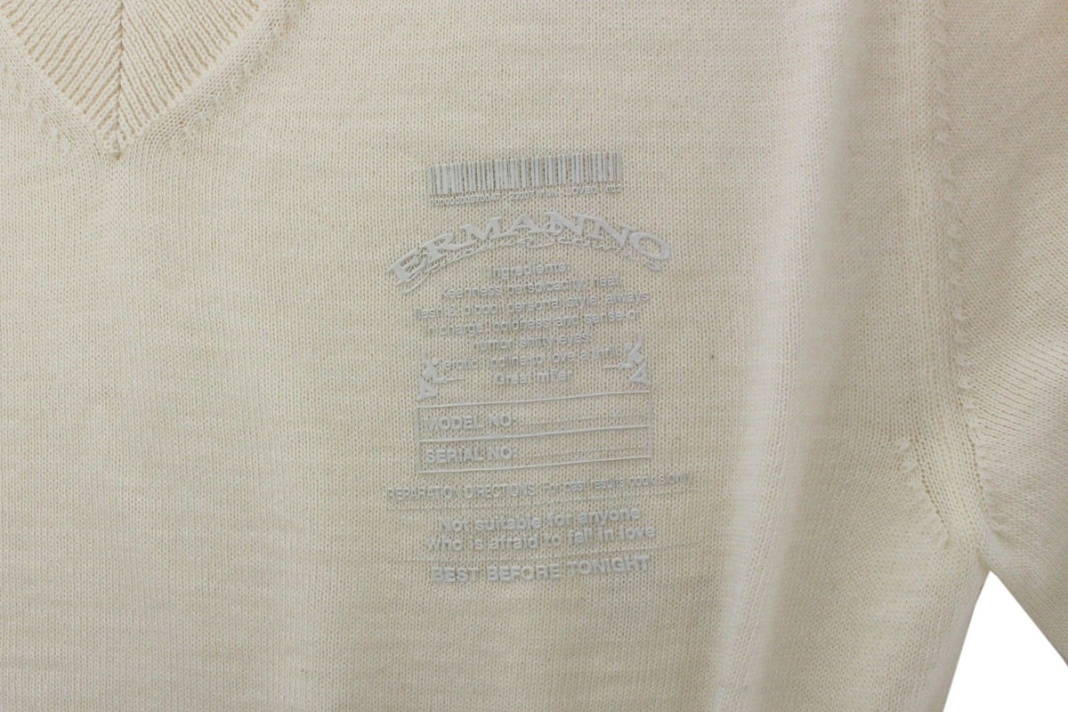 Offwhite Ermanno Scervino V-hals pullover i uldblanding
