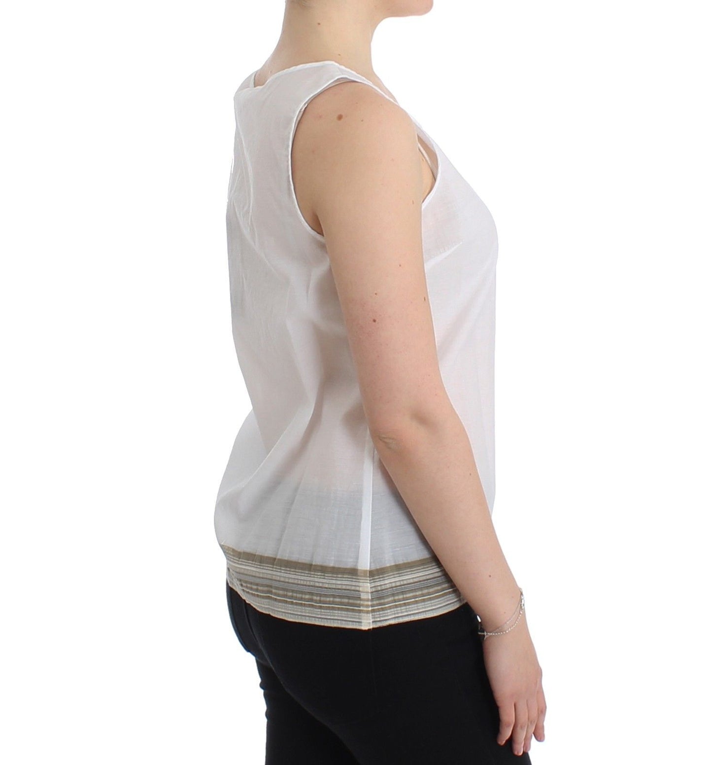 Ermanno Scervino White Top Blouse Tank Shirt Sleeveless