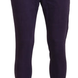 BENCIVENGA Purple Pure Cotton Tapered Mens Pants