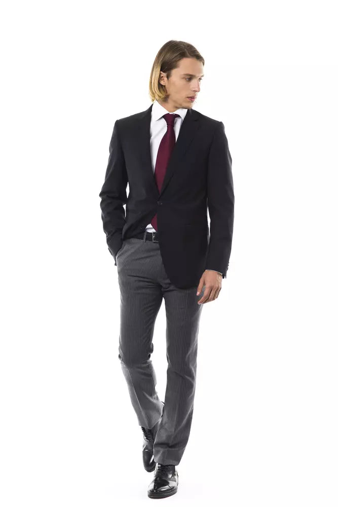 Sort Uominitaliani blazer i uld