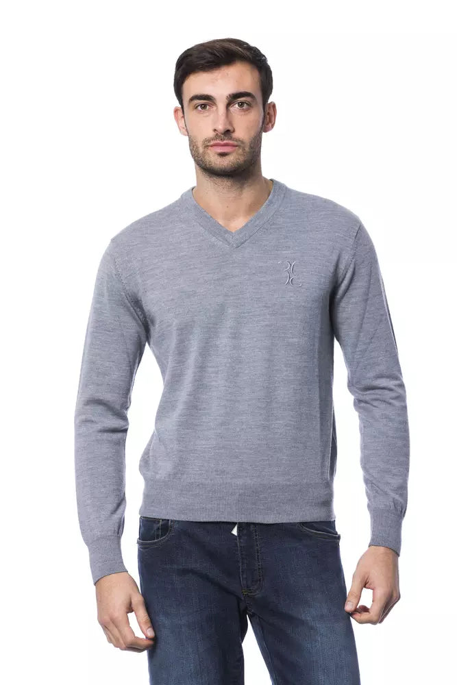 Grå Billionaire Italian Couture herresweater i merinould
