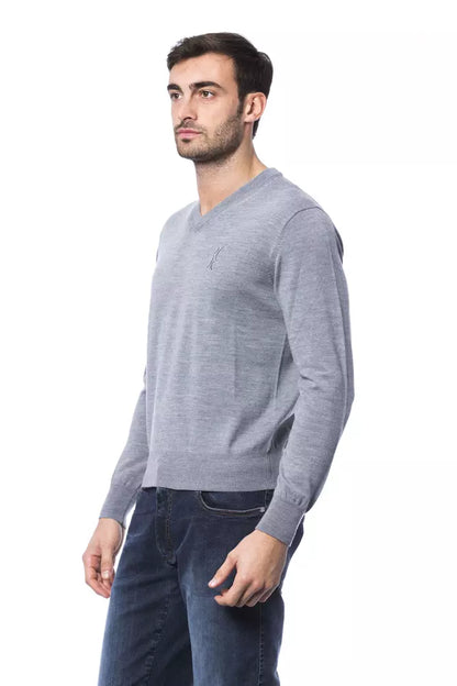 Grå Billionaire Italian Couture herresweater i merinould