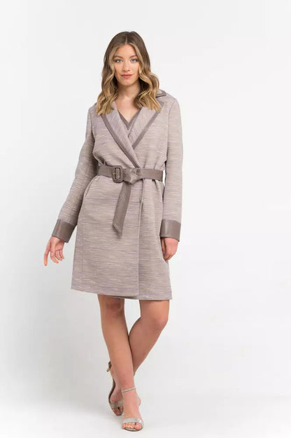 Beige Trussardi frakke i bomuld og polyester