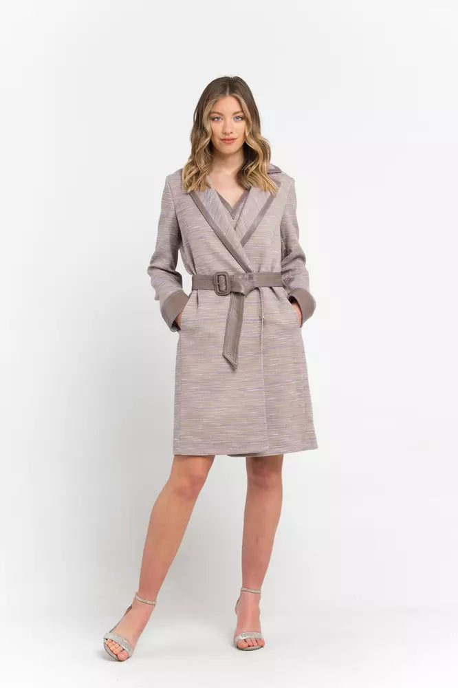 Beige Trussardi frakke i bomuld og polyester